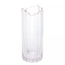 Vaso de Vidro com Borda Dourada 10cm x 25cm Wolff