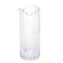 Vaso de Vidro com Borda Dourada 10x25 cm Wolff