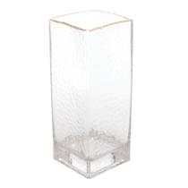 Vaso de Vidro com Borda Dourada Taj 8cm x 8cm x 20cm - Wolff