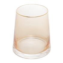 Vaso de Vidro com Fio de Ouro Âmbar Liz 11cm x 11cm x 12cm - Wolff