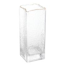 Vaso de Vidro com Fio de Ouro Taj 8cm x 8cm x 25cm - Wolff