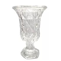 Vaso de Vidro com Pé Diamont 15x24cm Lyor