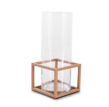 Vaso de Vidro Com Suporte Decorativo Frame em Aço 31cm Forma