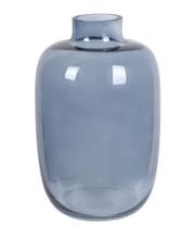 Vaso de vidro decorativo azul 22cm