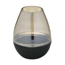 Vaso de Vidro Decorativo Fumê com Base Preta 18cm - Bela Flor