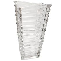 Vaso de Vidro Decorativo Lapidado Transparente Grande Cone Quadradado Flores Cozinha Mesa Sala Canto Elegante Luxo