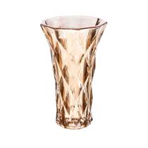 Vaso de Vidro Diamond Âmbar Metalizado 13x6,5x20 cmLyor