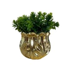Vaso de vidro dourado com trabalhado decorativo - Dünne It