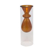 Vaso de Vidro Duplo Transparente e Âmbar - btc Decor