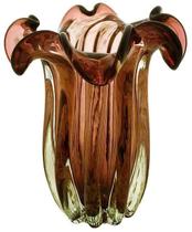 Vaso De Vidro Flat Italy Purpura E Rosé Murano 19X24Cm Vaso De Vidro Flat Italy Purpura E Rosé Murano 19X24Cm