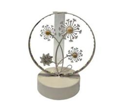 Vaso de Vidro Flor com LED 14 x 9 x 16,5cm