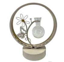 Vaso de Vidro Flor com LED 17,5 x 9 x 20,5cm