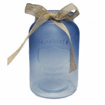 Vaso de vidro glassware 18cm altura - azul