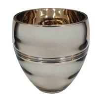 Vaso de Vidro Gold Oval Liso Decorativo para Casa 16cm Vaso de Vidro Gold Oval Liso Decorativo para Casa 16cm