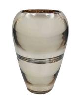 Vaso de Vidro Grande Gold Oval Decorativo para Casa 23cm