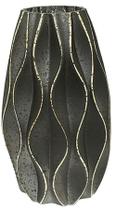 Vaso De Vidro Grande Preto Gold Moderno p/Casa 27cm Vaso De Vidro Grande Preto Gold Moderno p/Casa 27cm