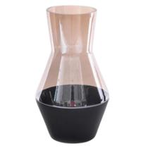 Vaso de Vidro Grosso com Base Preta Fumê 23x10x9cm SALDÃO. Vaso de Vidro Grosso com Base Preta Fumê 23x10x9cm SALDÃO.