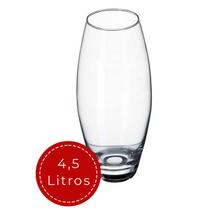 Vaso De Vidro Incolor Ornamental Design Oval 38x15cm Vaso De Vidro Incolor Ornamental Design Oval 38x15cm