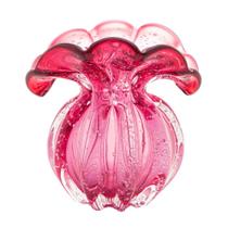 Vaso de vidro italy rosa 15x13x16cm - lyor