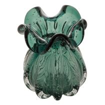 Vaso de Vidro Italy Verde Esmeralda 13cm x 17cm - Wolff