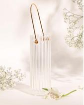 Vaso De Vidro Moment Redondo Com Alça De Metal 600ml 25x6,5cm