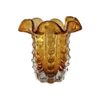 Vaso De Vidro Murano Âmbar Vita
