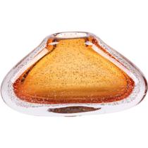 Vaso de Vidro Murano Ancona Ambar Artesanal 28 cm Jolitex