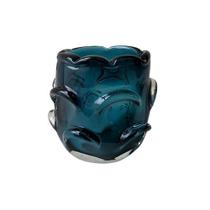 Vaso De Vidro Murano Azul Petróleo P