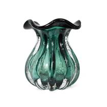Vaso de Vidro Murano Italy Verde Esmeralda 12x13cm Lyor
