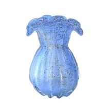 Vaso de Vidro Murano Trouxinha Azul Bebê Com Dourado 17 cm - Galeria Morada