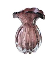 Vaso de Vidro Murano Trouxinha Vinho 15 Cm Luxo