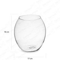 Vaso de Vidro para Decoração Barrica com gola 18x17 Vaso de Vidro para Decoração Barrica com gola 18x17