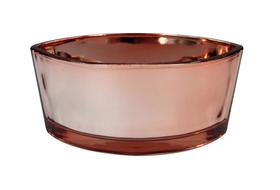 Vaso de Vidro Pequeno Rose Metálico Losango para Casa 11cm