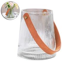 Vaso De Vidro Redondo Com Alça 15,3x13cm De Ø