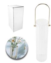 Vaso De Vidro Redondo Com Alca De Metal 600ml 25x6,5cm De Ø - MOMENT