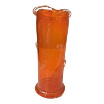 Vaso de vidro resistente orange com detalhes em relevo 25x10cm Ribeiro e Pavani