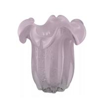 Vaso de Vidro Rosa Leitoso Veneza Decorativo MEK 16x16cm