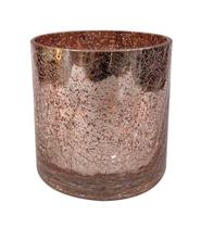 Vaso de Vidro Rose Craquelado Castiçal para Casa 12cm Vaso de Vidro Rose Craquelado Castiçal para Casa 12cm