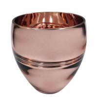 Vaso de Vidro Rose Oval Liso Decorativo para Casa 16cm Vaso de Vidro Rose Oval Liso Decorativo para Casa 16cm