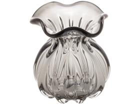 VASO DE VIDRO SODO-CALCICO ITALY CINZA 10x11cm