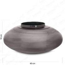 Vaso de Vidro Terrario Grande Espelhado Onix 40x18