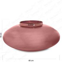 Vaso de Vidro Terrario Grande Espelhado Rose 40x18