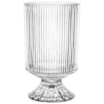 Vaso de vidro texturizado canelado com pé Graffiato 10,5x10,5x18 Vaso de vidro texturizado canelado com pé Graffiato 10,5x10,5x18