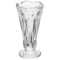 Vaso de vidro texturizado com base redonda e bordas onduladas Wolff 6x12