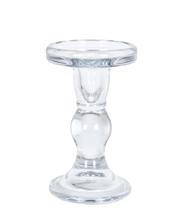 Vaso de vidro tipo castical transparente 14cm grillo