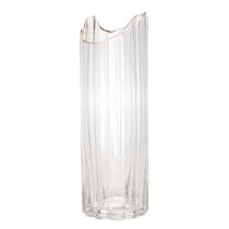 Vaso de Vidro Transparente com Borda Dourada para Flores Arranjos Plantas 10x30cm Wolff