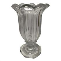 Vaso De Vidro Transparente Taça Com Pé Orfeu Decorativo