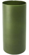 Vaso de vidro tubo verde cintilante 14x40 cm