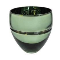 Vaso de Vidro Verde Oval Liso Decorativo para Casa 16cm Vaso de Vidro Verde Oval Liso Decorativo para Casa 16cm