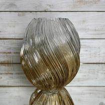 Vaso de Vidro Waves Degrade Marrom Médio 18 x 10 x 22cm